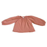 GIRLS CRINKLE BLOUSE IN CLAY