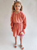 GIRLS CRINKLE BLOUSE IN CLAY