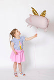 GIRLS PINK CRINKLE SKIRT