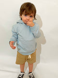 BOYS LIGHT BLUE HOODIE WITH MINI EMBROIDERED BANDIT