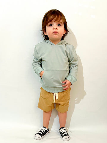 BOYS SLATE BLUE HOODIE WITH MINI EMBROIDERED BANDIT