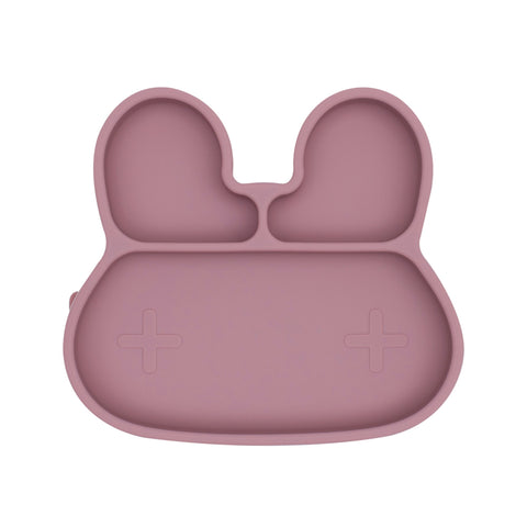 WE MIGHT BE TINY - BUNNY STICKIE PLATE IN DUSTY ROSE