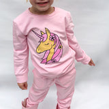 GIRLS PINK UNICORN SWEAT