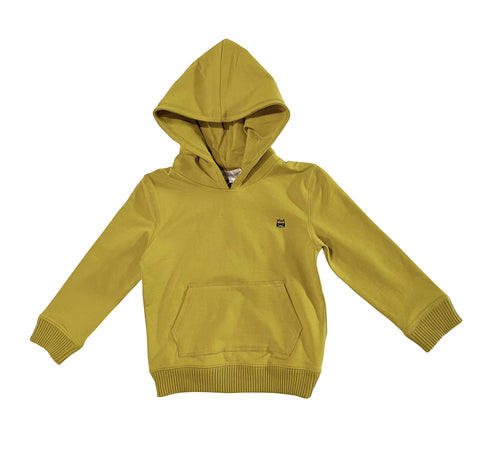 BOYS MUSTARD HOODIE WITH MINI EMBROIDERED BANDIT
