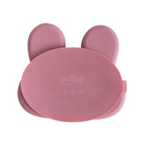 WE MIGHT BE TINY - BUNNY STICKIE PLATE IN DUSTY ROSE